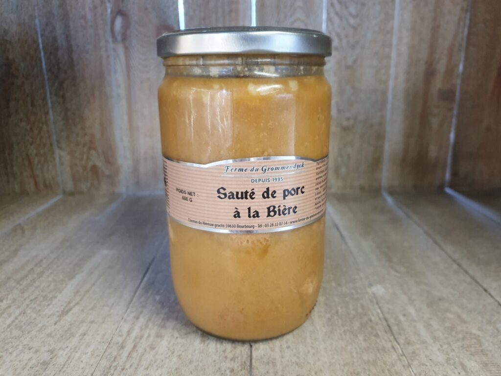 Sauté de porc à la bière - conserves de la Ferme du Grommendyck